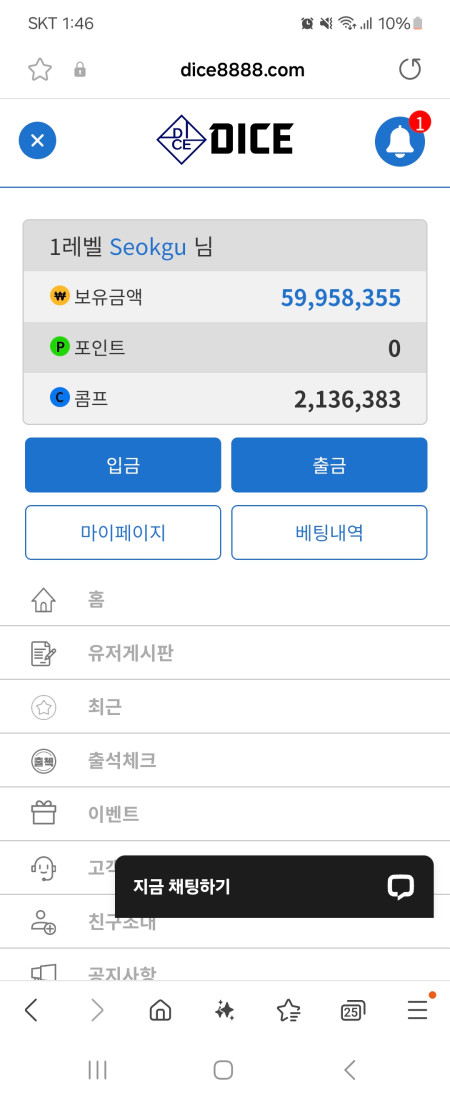 다이스 6000만원먹튀...유튜버 철수 조심