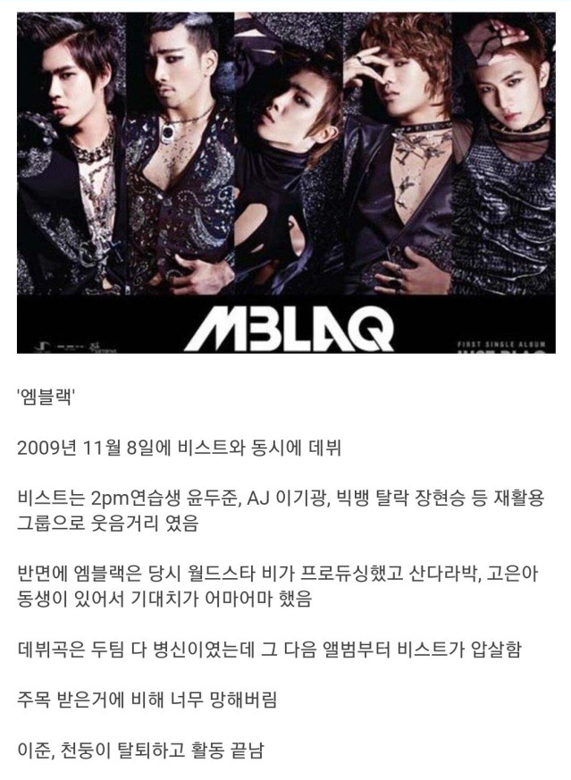 비가 프로듀싱했던 아이돌