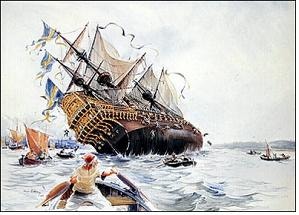 최신예 군함, 진수식에 어처구니 없는 침몰