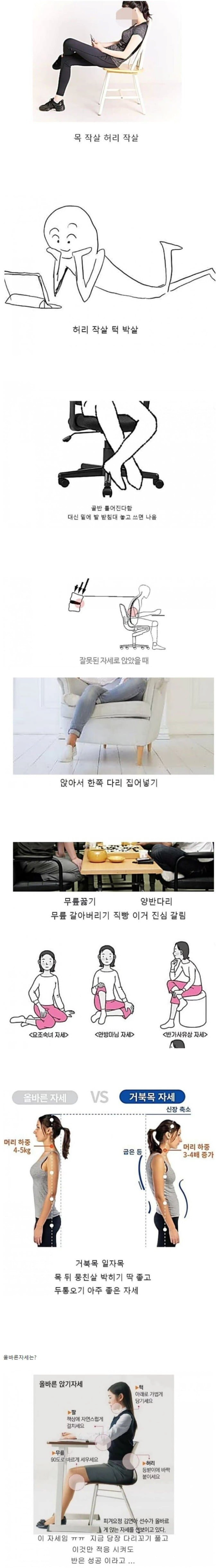 image.png 사람의 몸이 망가지기 쉽다는 자세들